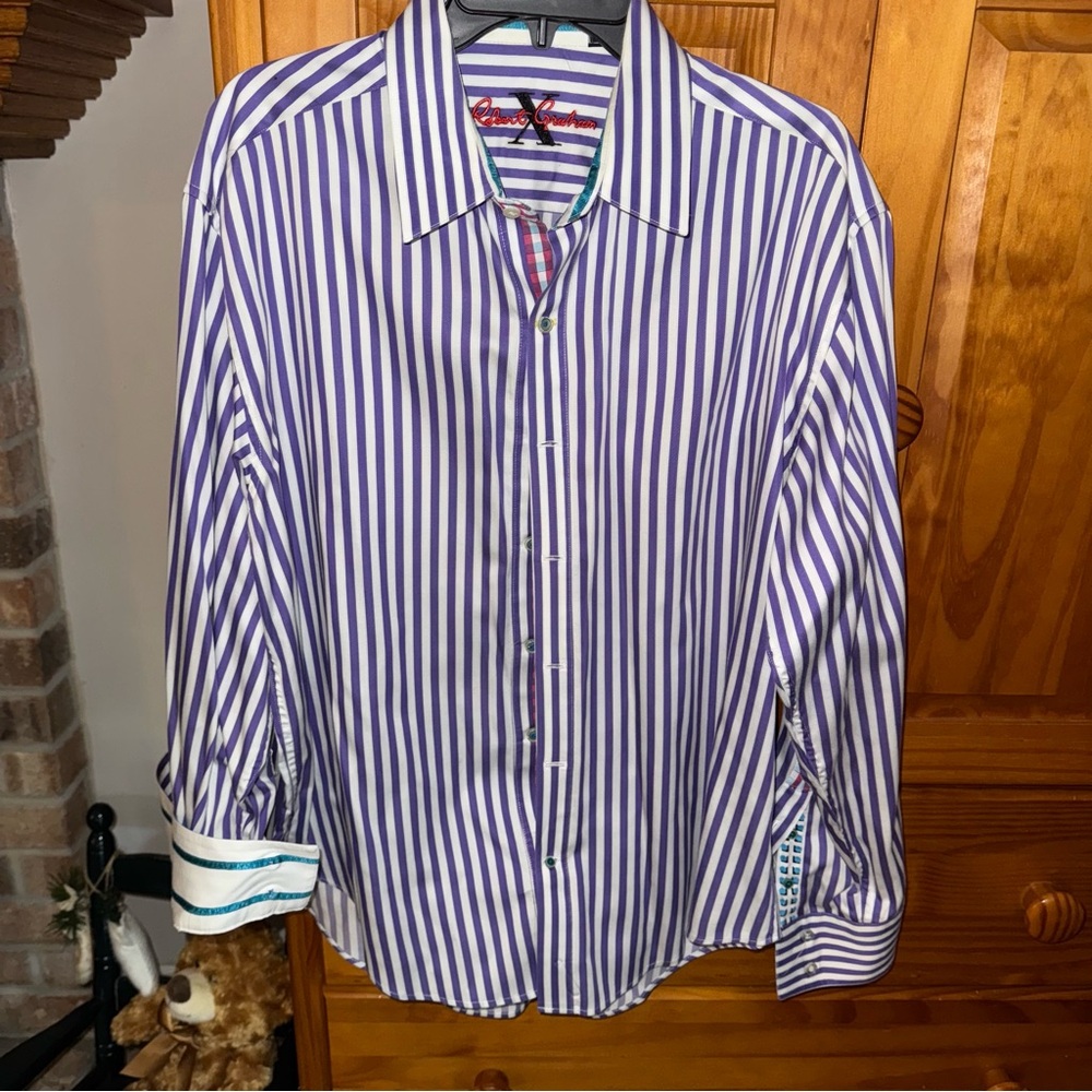 Men's Striped Purple Shirt